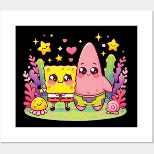 Cute Sponge Bob and Patrick Posters and Art